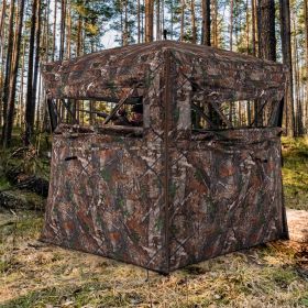 Hunting Blind 360 Degree One-Way See-Through Ground Blind for 2-3 Person